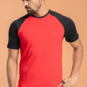 Red Black Raglan Half Sleeve Tshirt